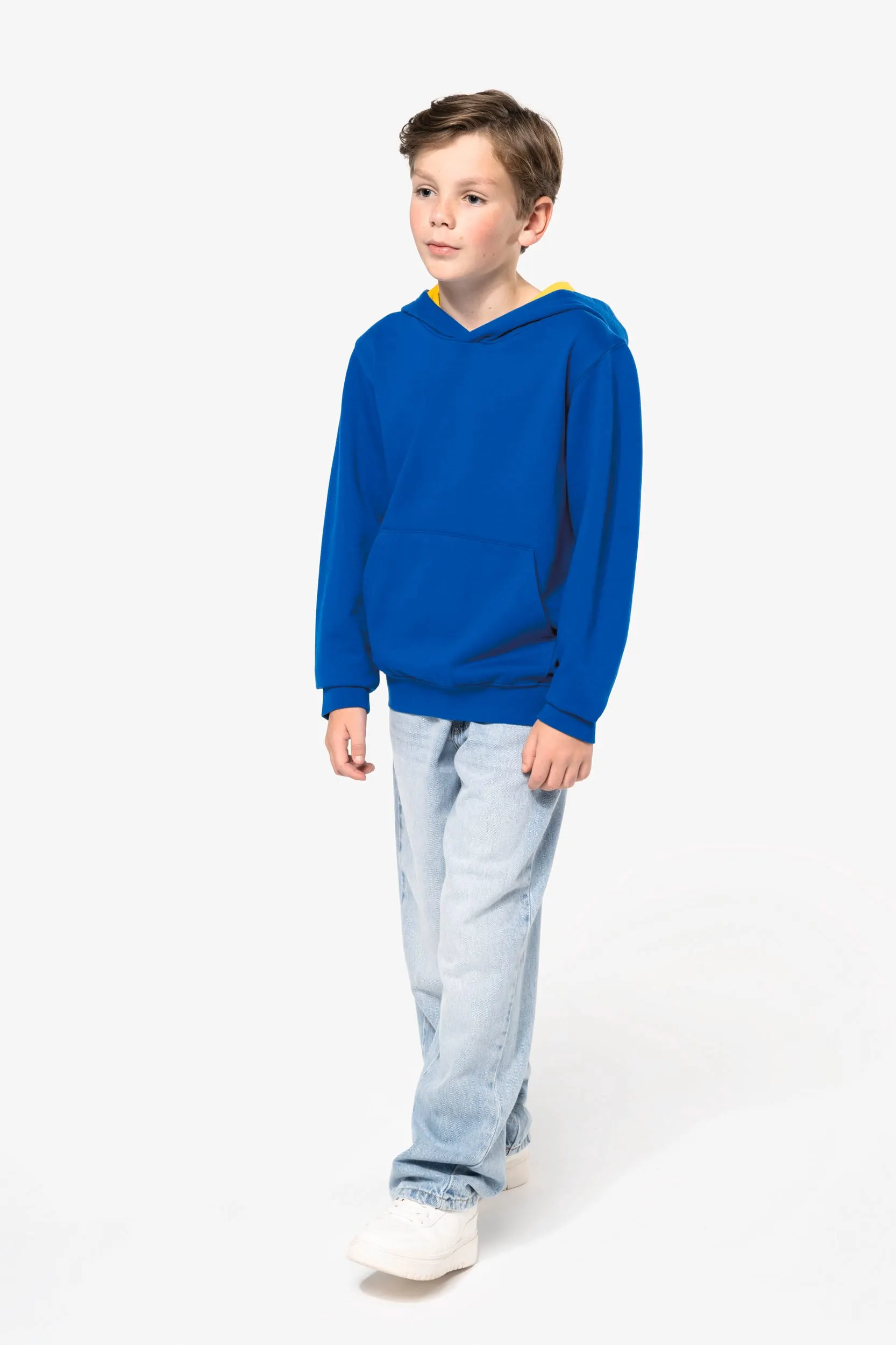 Sudadera capucha contrastada niños