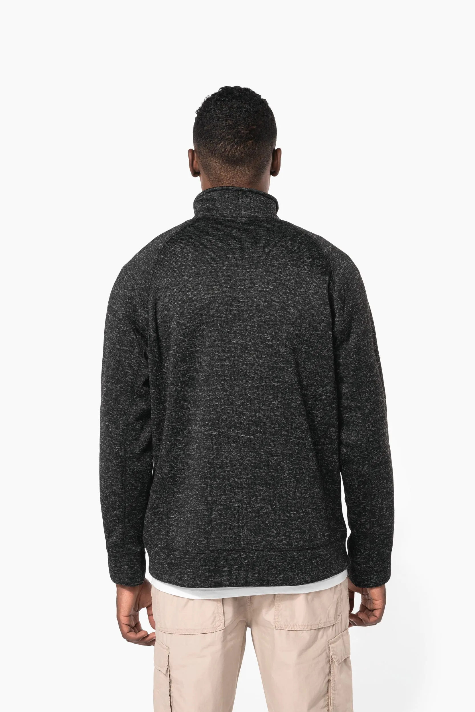 Chaqueta jaspeada con cremallera hombre