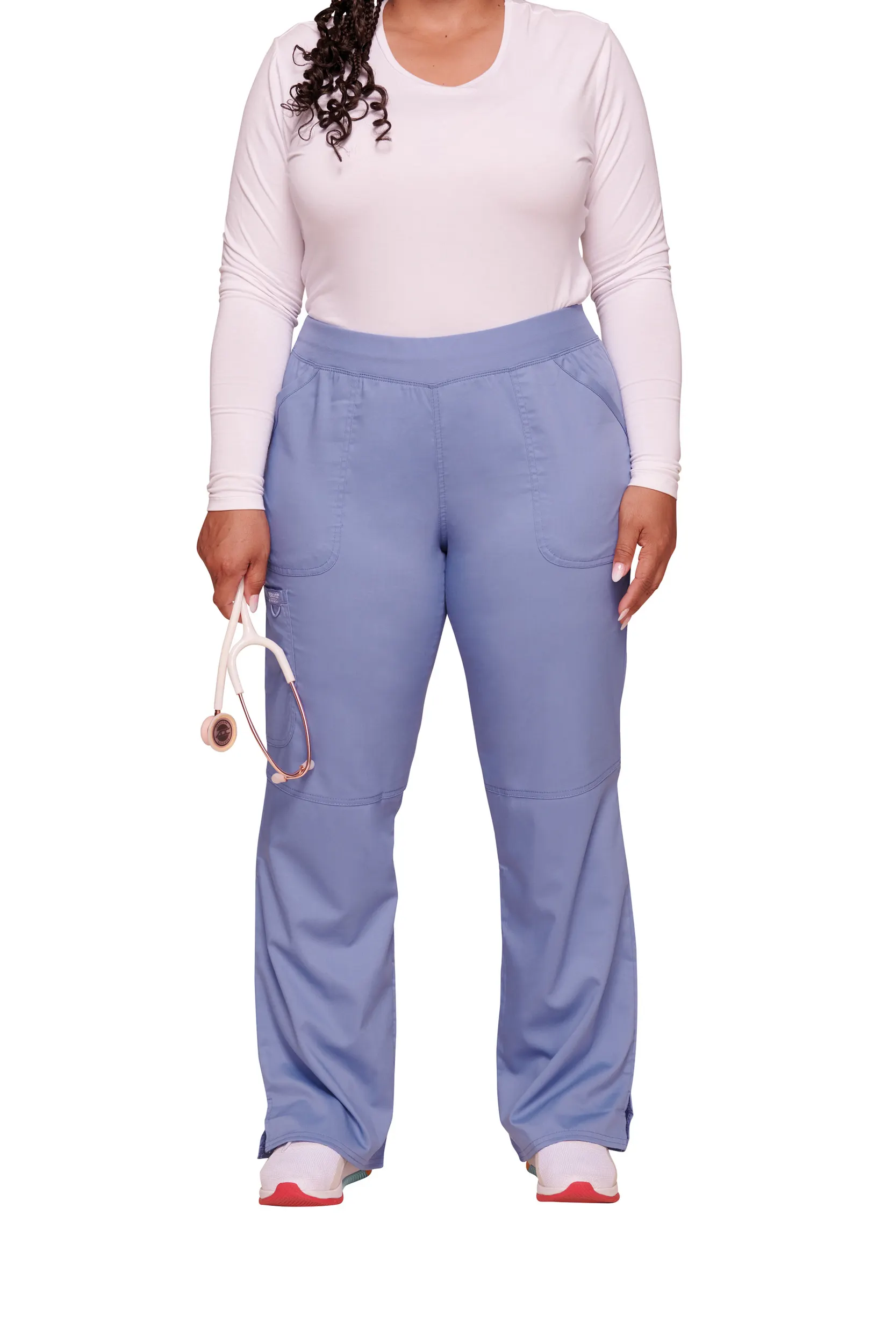 Pantalones tipo cargo de tiro medio mujer