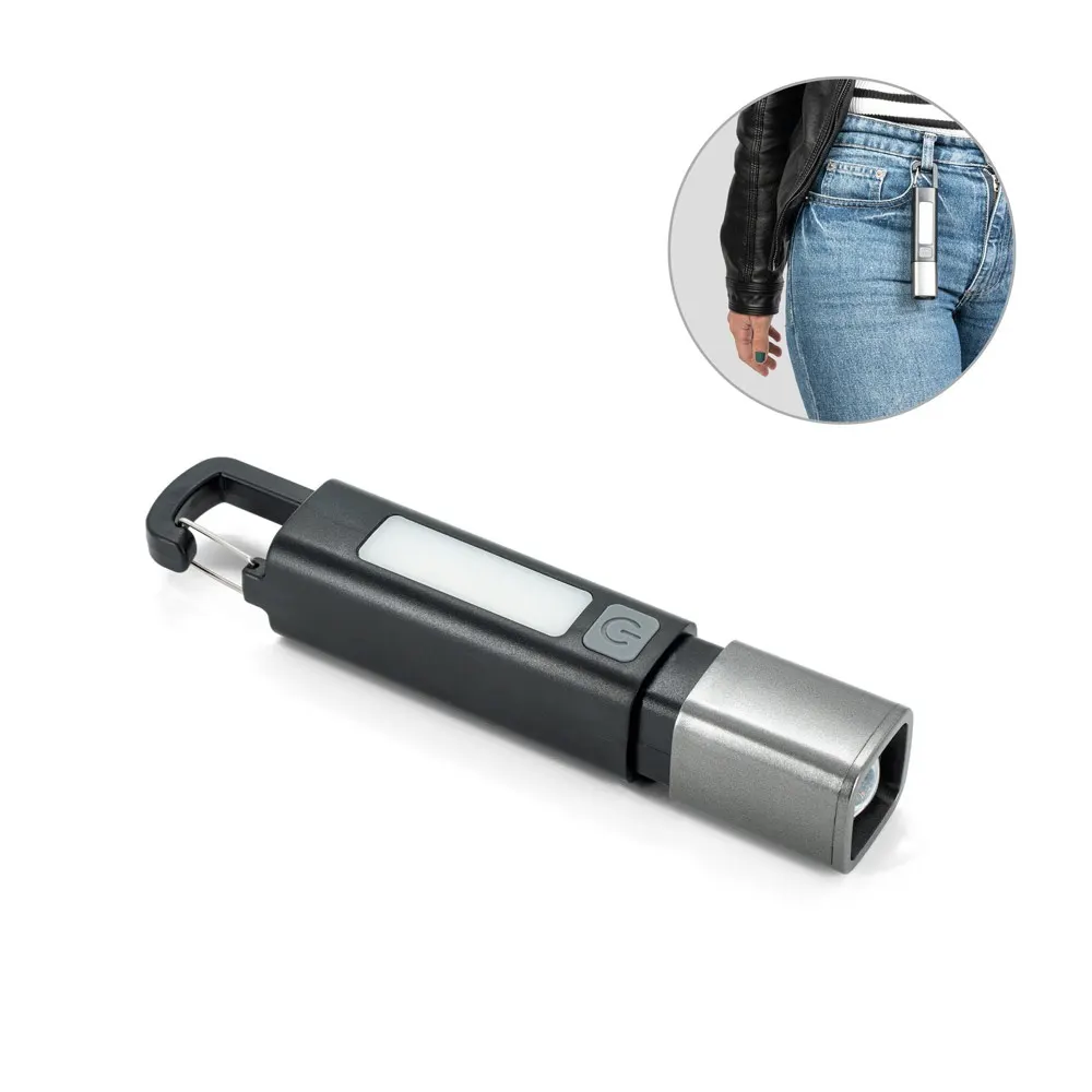 WIGGINS. Linterna de ABS, con una luz LED de 2 W (53 lúmenes) en la parte delantera y una luz COB (53 lúmenes) en la parte superior