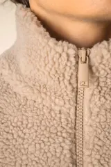 Sudadera de sherpa con 1/4 de cremallera y hombros caídos unisex