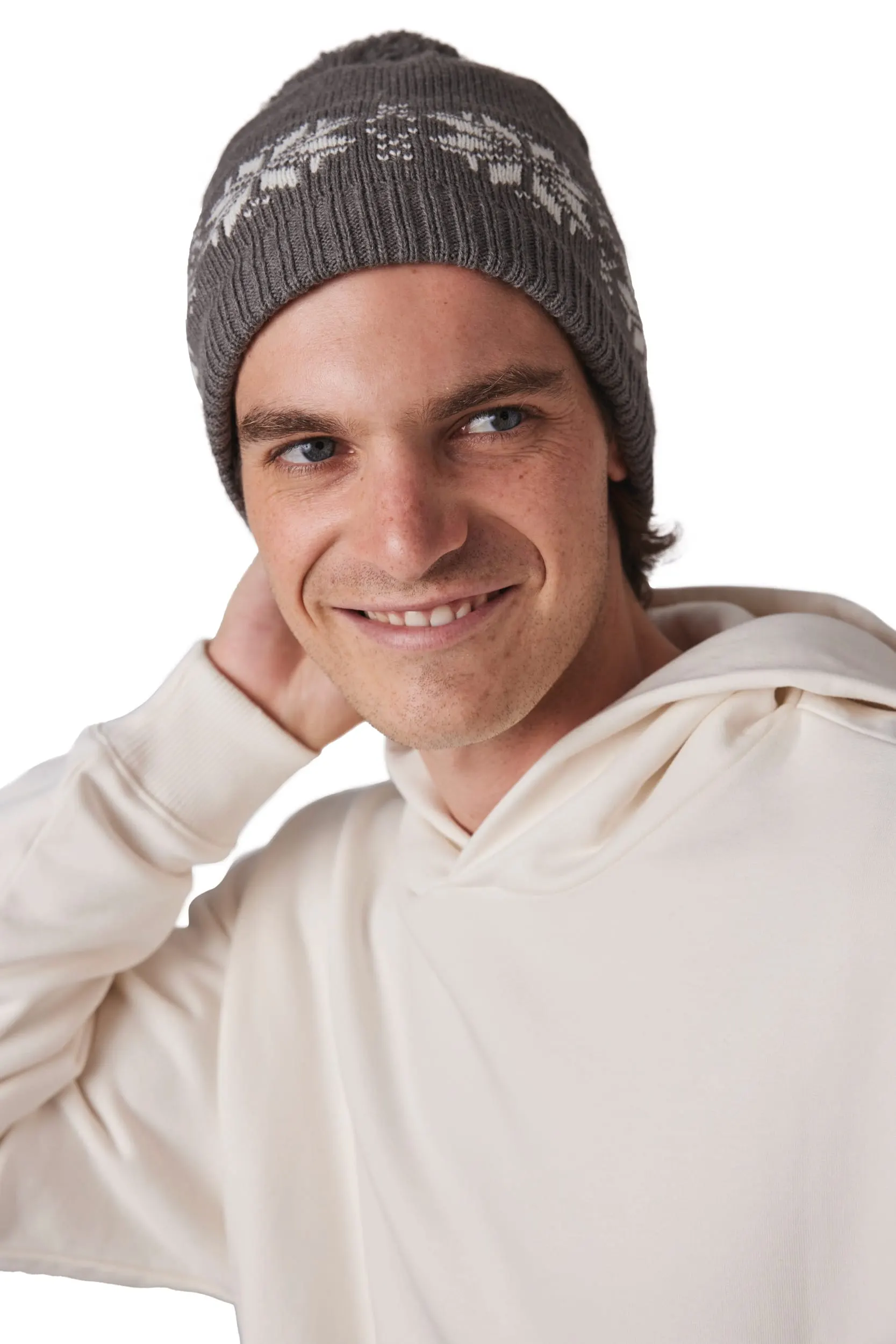 Gorro navideño de punto con motivo de estrellas