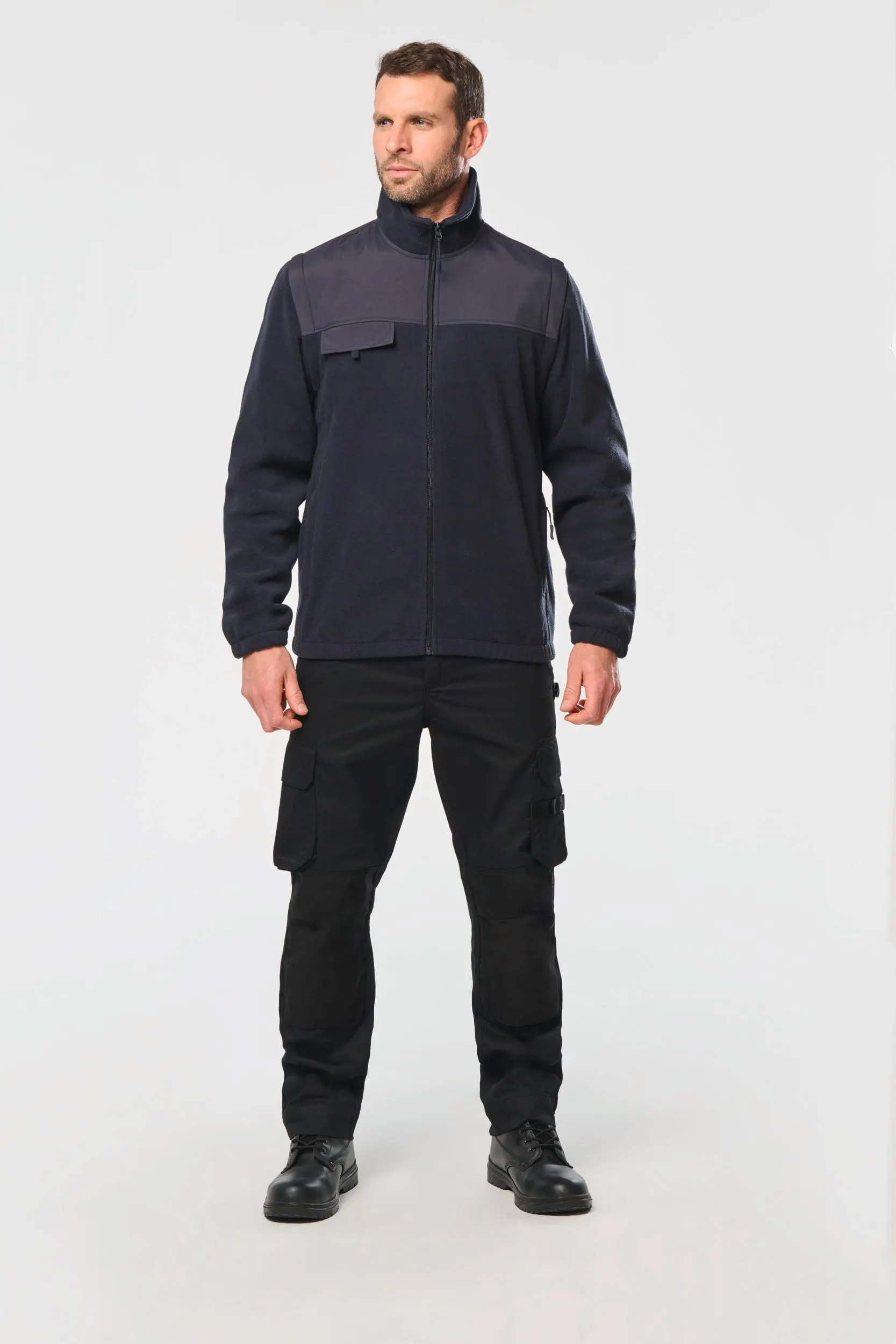 Chaqueta polar con mangas amovibles hombre