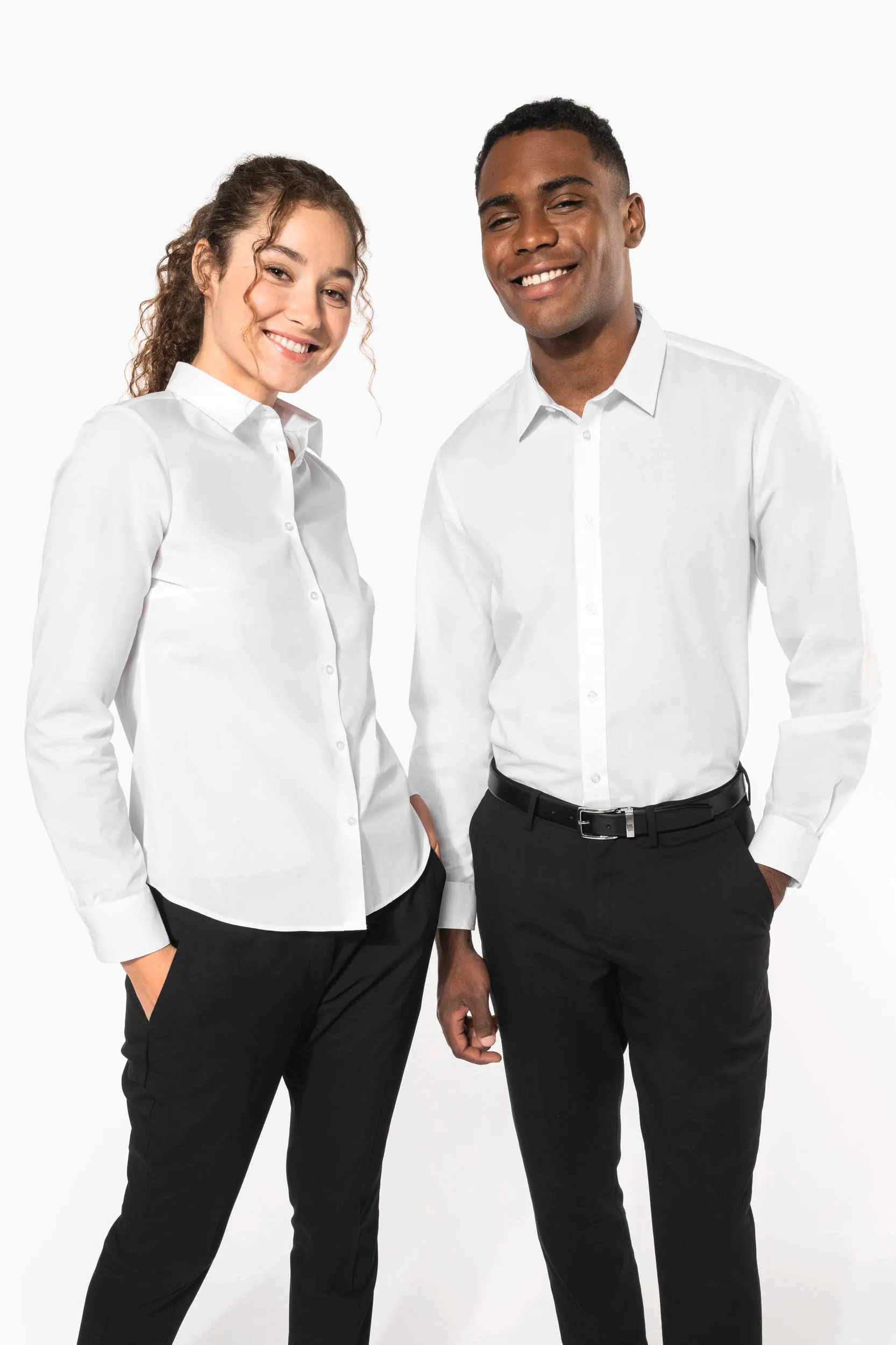 Camisa de popelina de polialgodón de fácil cuidado para hombre