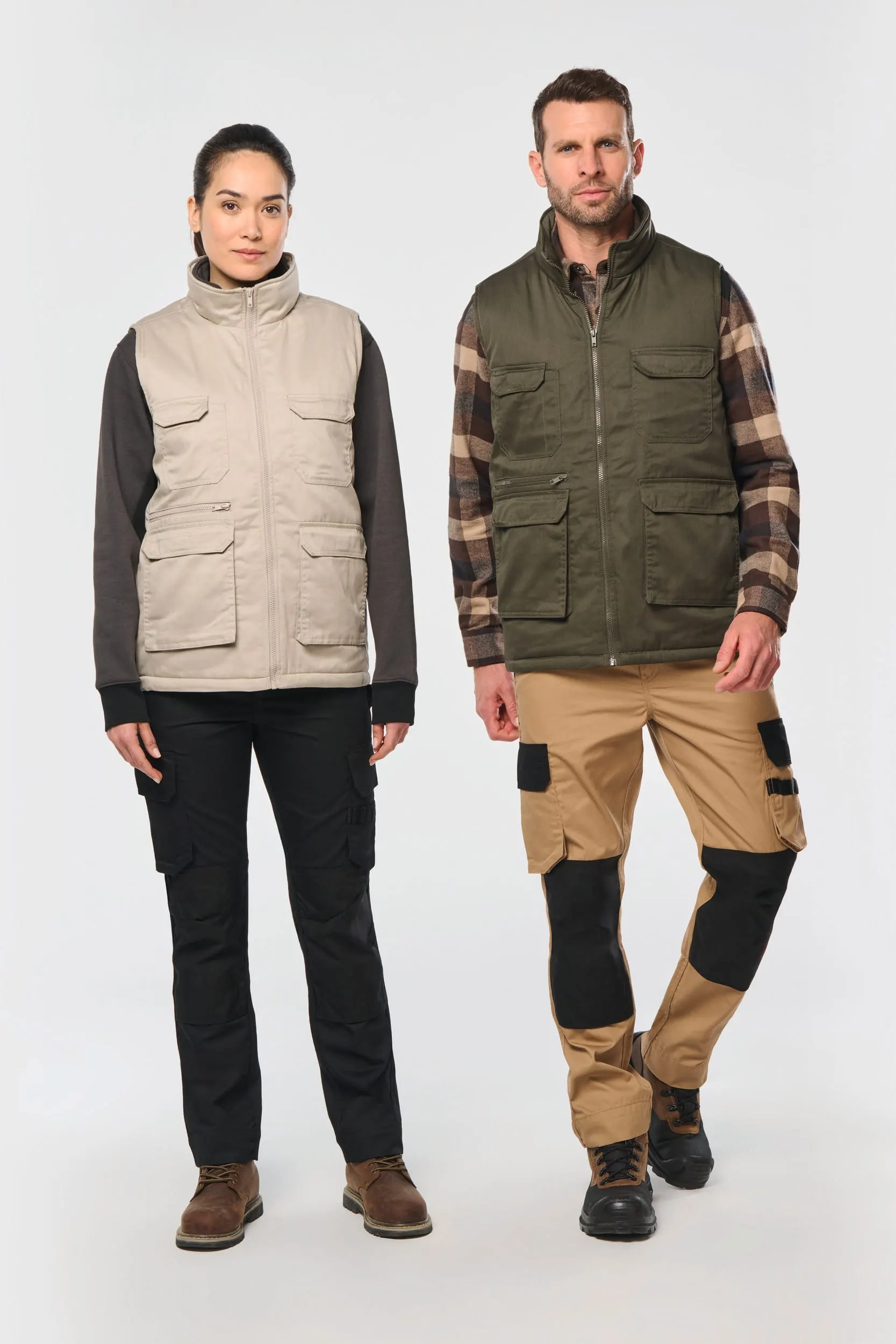 Chaleco polialgodón multibolsillos acolchado - Unisex
