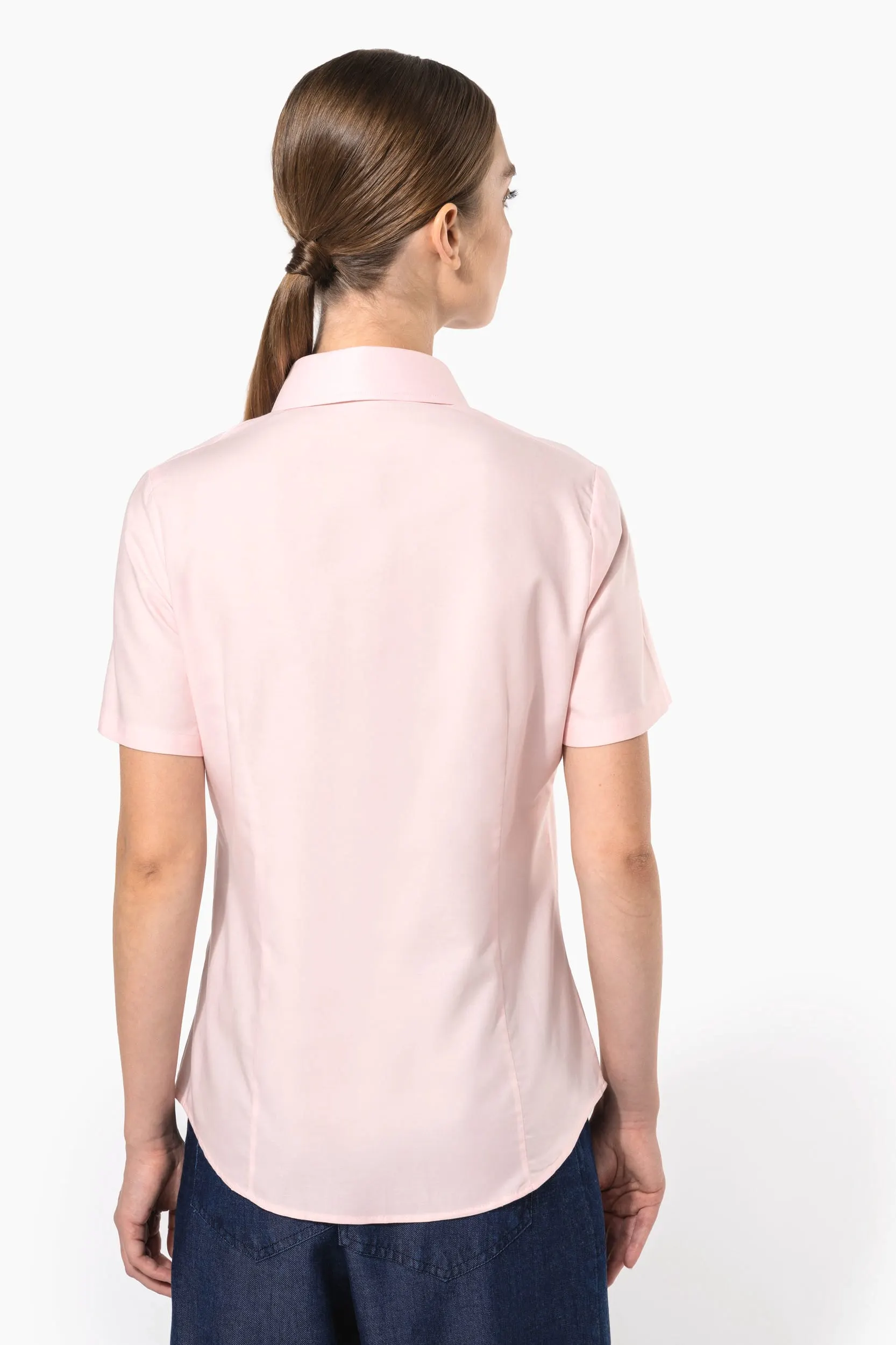Camisa oxford manga corta mujer