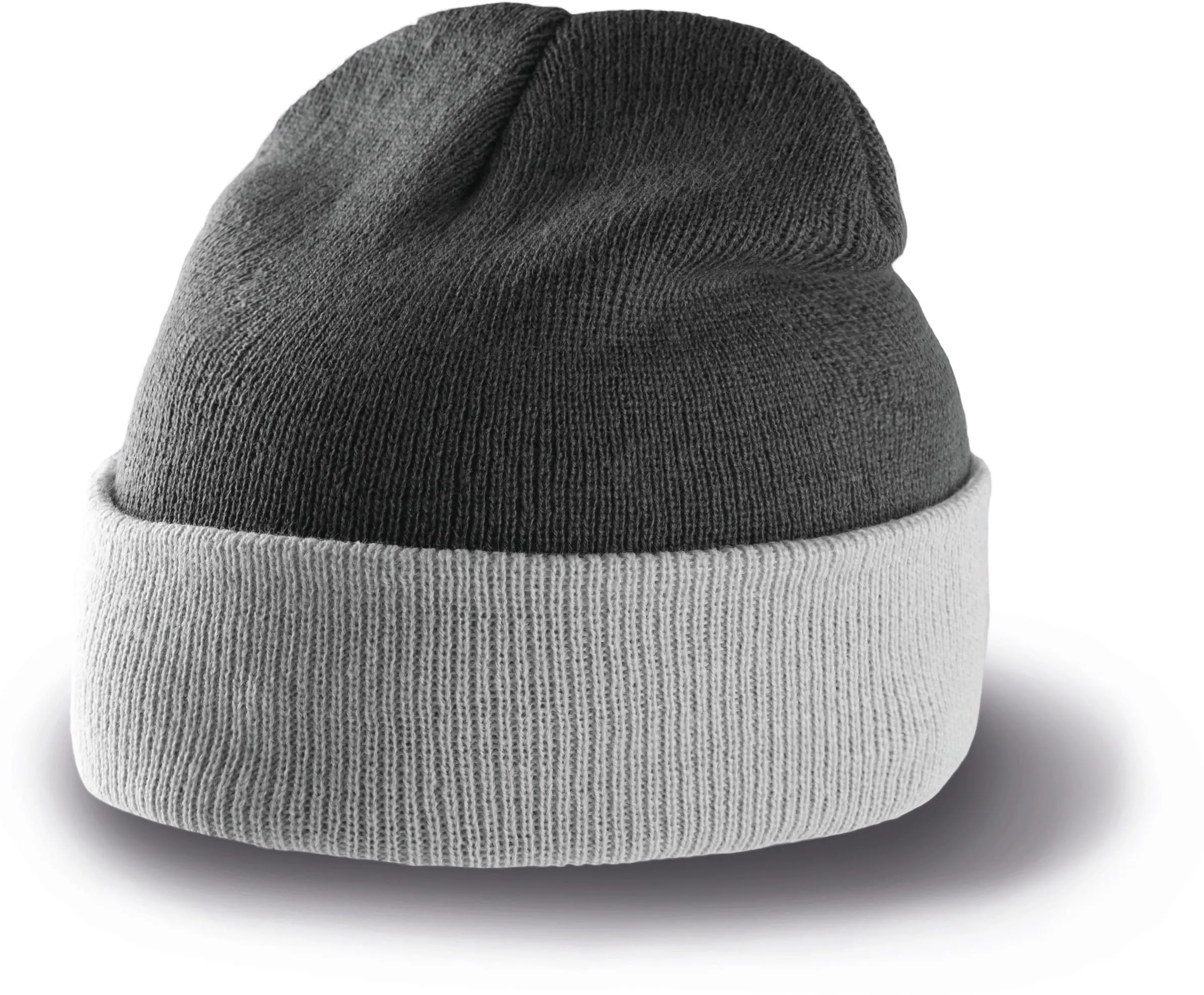 Gorro bicolor con dobladillo
