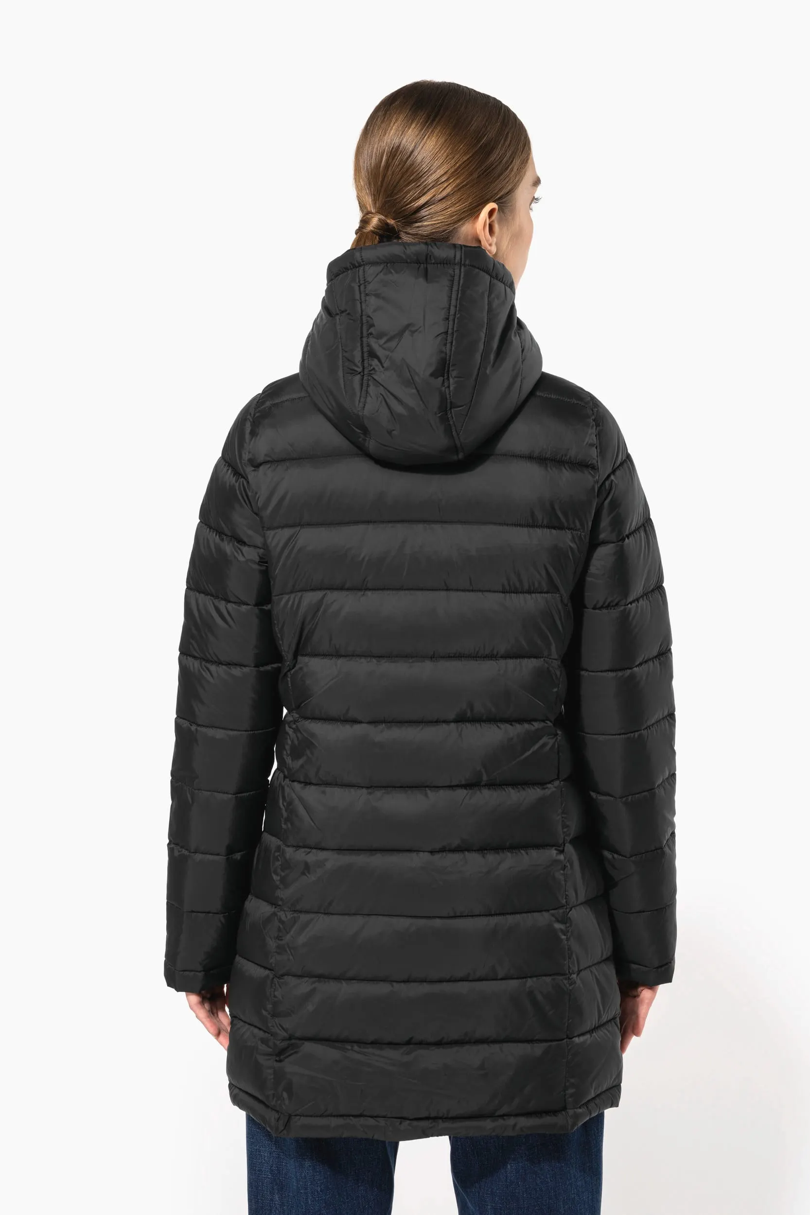 Parka ligera acolchada con capucha para mujer